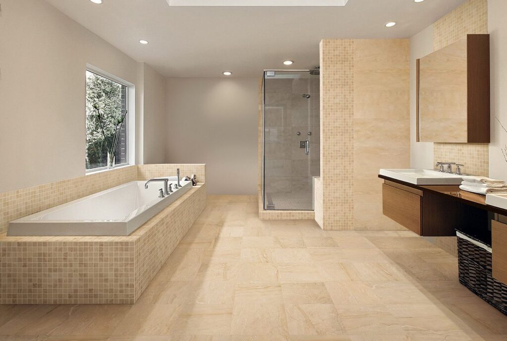 Limestone Tiles in Bathroom